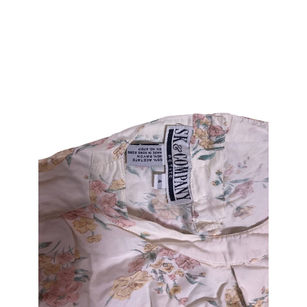 Cute Cottagecore Floral Top Womens 4 Petite Coquette Feminine Blouse - Picture 3 of 4